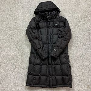 Women's THE NORTH FACE Black QUILTED 600 Goose Feather Down HOODED Parka COAT  M